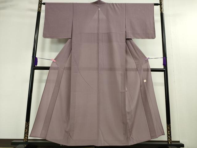 平和屋本店■極上　夏物　色無地　作家物　絽縮緬　古代紫色　反端付き　逸品　未使用　DZAA4613kh5
