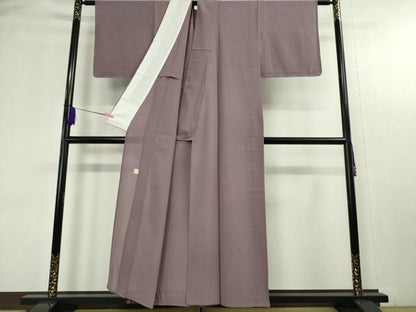 平和屋本店■極上　夏物　色無地　作家物　絽縮緬　古代紫色　反端付き　逸品　未使用　DZAA4613kh5