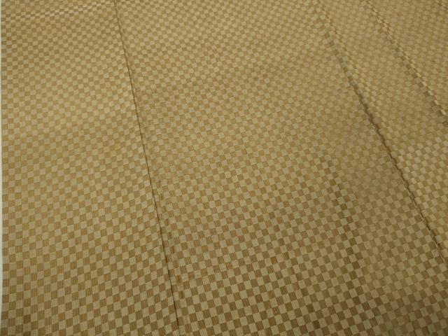 平和屋本店■極上　山下八百子　本場黄八丈　紬　市松綾織　逸品　DZAA4614kh5