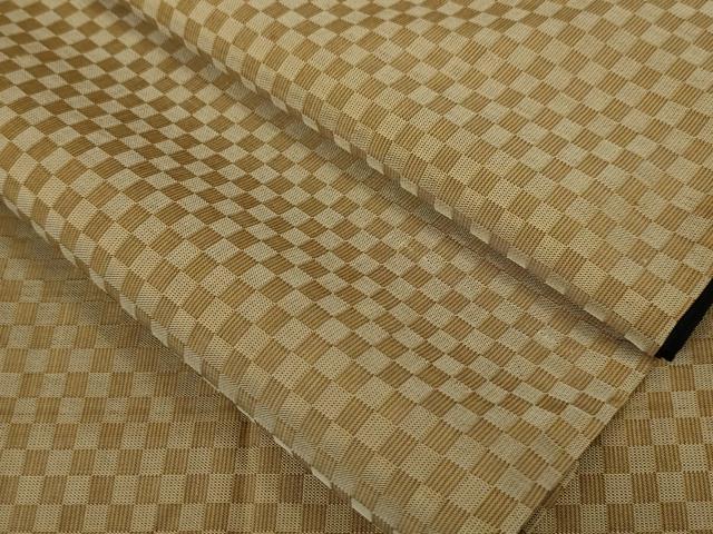 平和屋本店■極上　山下八百子　本場黄八丈　紬　市松綾織　逸品　DZAA4614kh5