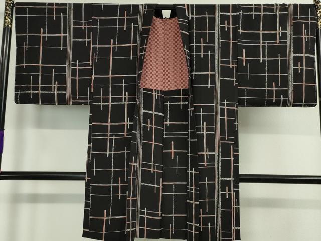平和屋本店＃極上 長羽織 黒地 逸品 未使用 DZAA4616kh5