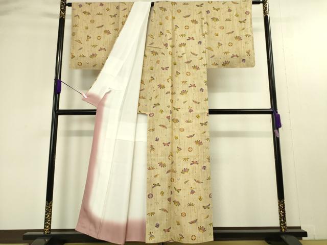 平和屋本店■極上　染織の名門　しょうざん  生紬　宝尽くし　京都きもの友禅扱い　証紙付き　逸品　未使用　DZAA4620kh5