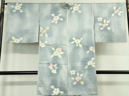 平和屋本店■極上　長羽織　草花文　暈し染め　羽織紐付き　逸品　DZAA4623kh5