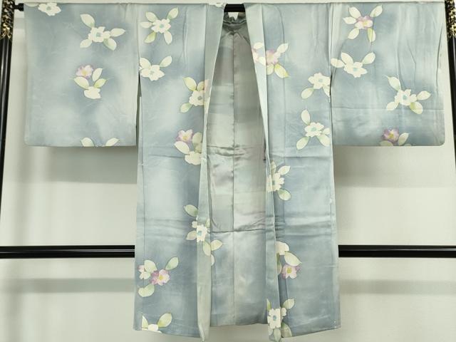 平和屋本店■極上　長羽織　草花文　暈し染め　羽織紐付き　逸品　DZAA4623kh5