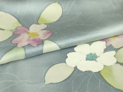 平和屋本店■極上　長羽織　草花文　暈し染め　羽織紐付き　逸品　DZAA4623kh5