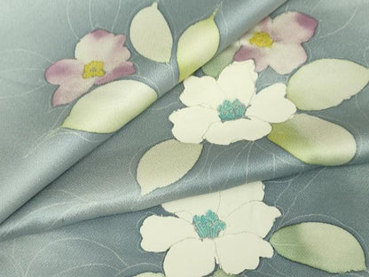 平和屋本店■極上　長羽織　草花文　暈し染め　羽織紐付き　逸品　DZAA4623kh5