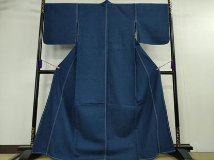 平和屋本店■極上　デニム着物　単衣　デニム地　綿　逸品　DZAA4628kh5