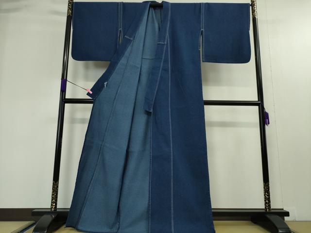 平和屋本店■極上　デニム着物　単衣　デニム地　綿　逸品　DZAA4628kh5
