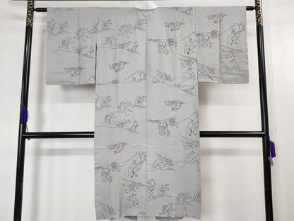 平和屋本店●上質な長襦袢 無双仕立て 鳥獣戯画 逸品 未使用 DZAA4632kh5