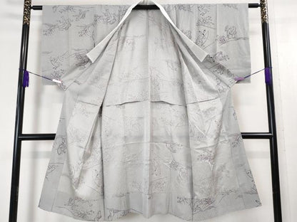平和屋本店●上質な長襦袢 無双仕立て 鳥獣戯画 逸品 未使用 DZAA4632kh5