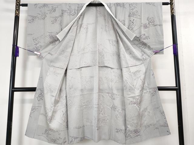 平和屋本店●上質な長襦袢 無双仕立て 鳥獣戯画 逸品 未使用 DZAA4632kh5