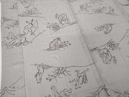 平和屋本店●上質な長襦袢 無双仕立て 鳥獣戯画 逸品 未使用 DZAA4632kh5