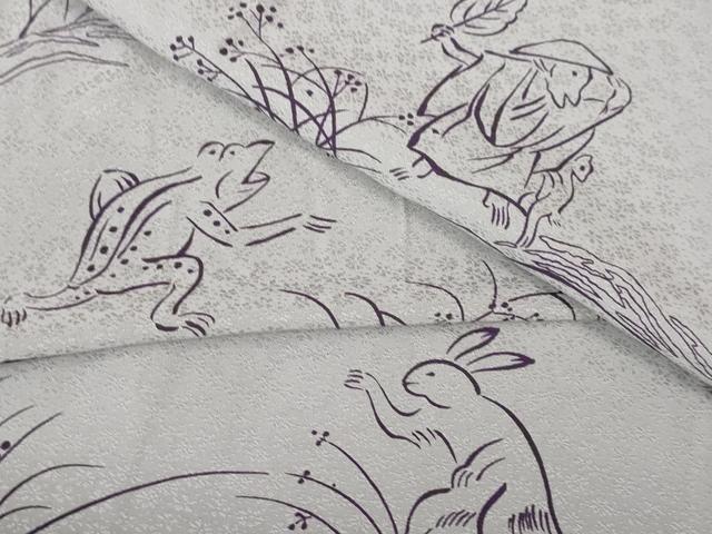 平和屋本店●上質な長襦袢 無双仕立て 鳥獣戯画 逸品 未使用 DZAA4632kh5