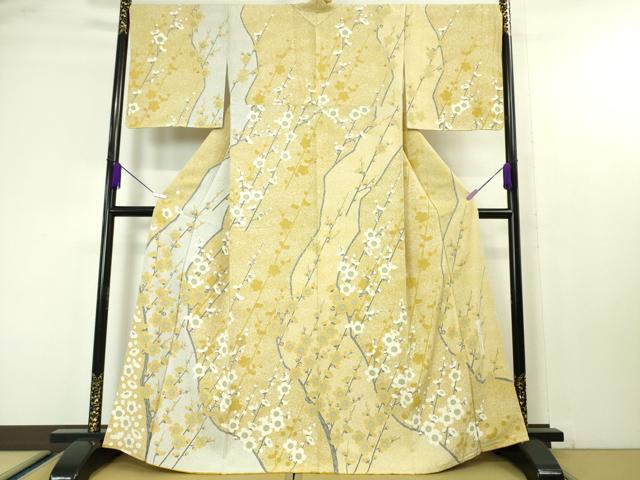 平和屋本店●極上 紀裳苑 京友禅競技大会受賞作品 訪問着 たたき染め 枝梅 逸品 未使用 DZAA4636kh5