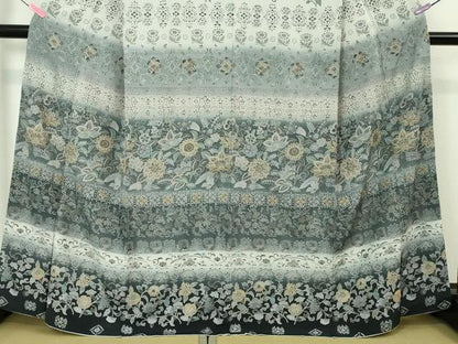 平和屋本店■極上　中国三大刺繍　スワトウ刺繍　汕頭刺繍　訪問着　更紗花唐草文　暈し染め　金糸　逸品　DZAA4639kh5