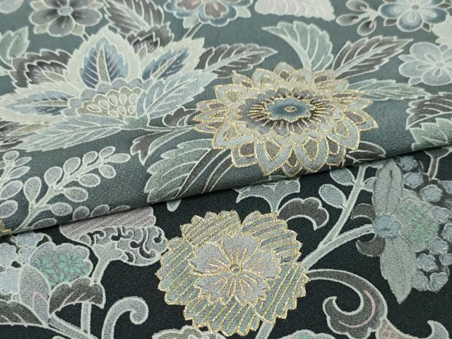 平和屋本店■極上　中国三大刺繍　スワトウ刺繍　汕頭刺繍　訪問着　更紗花唐草文　暈し染め　金糸　逸品　DZAA4639kh5