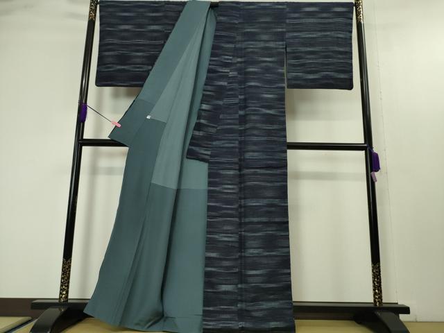 平和屋本店■極上　本場結城紬　重要無形文化財　伝統工芸士　大久保雅道　藍染　龍　証紙付き　逸品　DZAA4646kh5