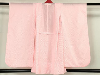 平和屋本店■極上　七五三　女の子　7歳　祝着・襦袢(半衿刺繍)セット　舞蝶花文　金彩　洗える着物　逸品　DZAA4669kh5