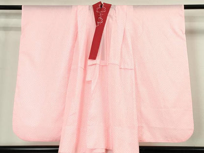 平和屋本店■極上　七五三　女の子　7歳　祝着・襦袢(半衿刺繍)セット　舞蝶花文　金彩　洗える着物　逸品　DZAA4669kh5