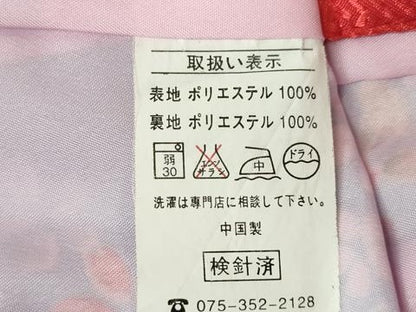 平和屋本店■極上　子供 七五三　女の子　3歳　祝着・襦袢(半衿刺繍)・被布　3点セット　毬花鳥文　金彩　洗える着物　逸品　DZAA4673kh5