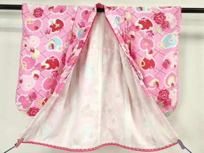 平和屋本店■極上 松田聖子 SEIKO MATSUDA 子供 七五三 女の子 3歳 祝着・長襦袢(半衿刺繍)・被布 3点セット 洗える着物 逸品　DZAA4674kh5