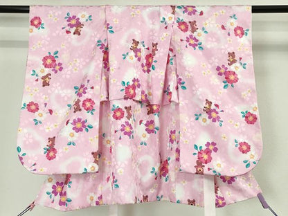 平和屋本店■極上 R.KIKUCHIブランド 子供 七五三 女の子 3歳 祝着・襦袢(半衿刺繍)・被布 3点セット 洗える着物　逸品　DZAA4675kh5