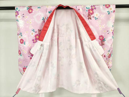 平和屋本店■極上 R.KIKUCHIブランド 子供 七五三 女の子 3歳 祝着・襦袢(半衿刺繍)・被布 3点セット 洗える着物　逸品　DZAA4675kh5