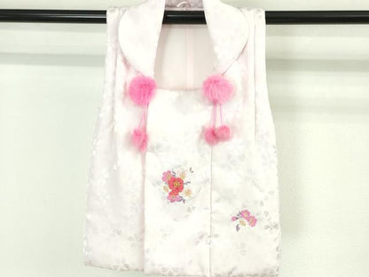 平和屋本店■極上 R.KIKUCHIブランド 子供 七五三 女の子 3歳 祝着・襦袢(半衿刺繍)・被布 3点セット 洗える着物　逸品　DZAA4675kh5
