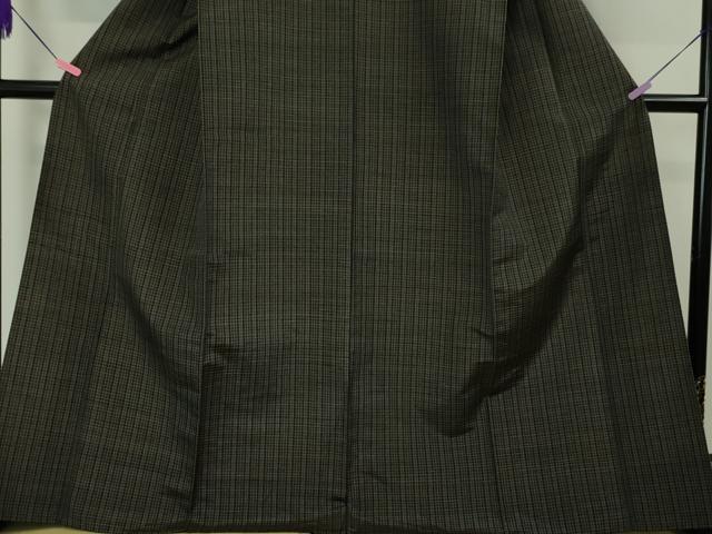 平和屋本店▽極上 紬 単衣 格子 逸品 DZAA4686kh5