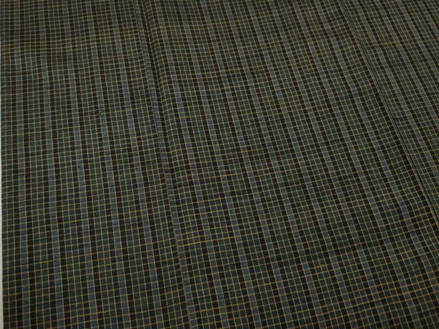 平和屋本店▽極上 紬 単衣 格子 逸品 DZAA4686kh5