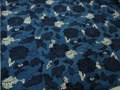 平和屋本店●極上 浦野理一 型染 経節紬 花唐草文 逸品 DZAA4689kh5