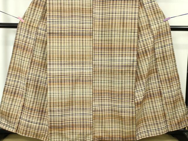 平和屋本店■極上　真綿紬　格子　鈴乃屋扱い　逸品　未使用　DZAA4690kh5