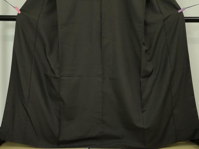 平和屋本店●極上 黒紬 市松綾織 黒紅色地 一蔵謹製 逸品 DZAA4692kh5