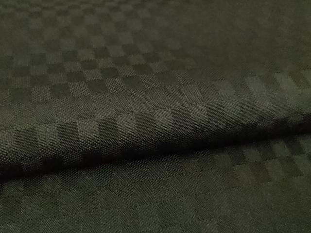 平和屋本店●極上 黒紬 市松綾織 黒紅色地 一蔵謹製 逸品 DZAA4692kh5