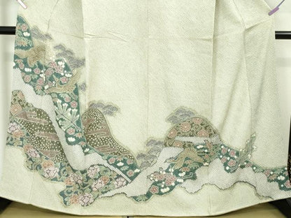 平和屋本店●極上 名門 藤娘きぬたや・総絞り 訪問着 鳳凰吉祥花文 逸品 DZAA4694kh5