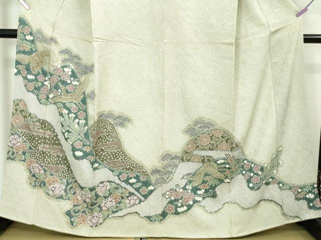 平和屋本店●極上 名門 藤娘きぬたや・総絞り 訪問着 鳳凰吉祥花文 逸品 DZAA4694kh5
