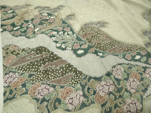 平和屋本店●極上 名門 藤娘きぬたや・総絞り 訪問着 鳳凰吉祥花文 逸品 DZAA4694kh5