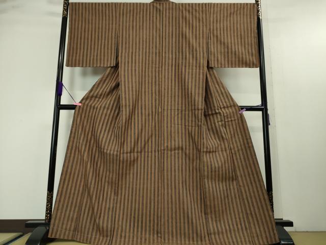 平和屋本店■極上　紬　縞　逸品　未使用　DZAA4695kh5