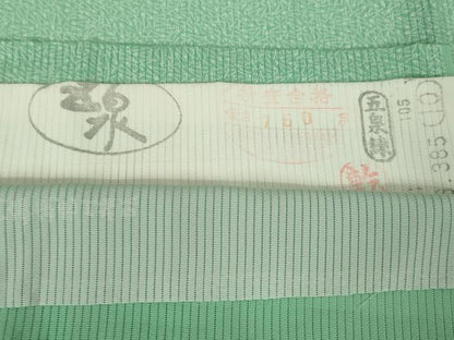 平和屋本店＊極上 夏物 男性 銀座もとじ 田島敏之 江戸小紋 縦絽 五泉 東京染 プラチナボーイ 青竹色地 証紙付き 逸品 未使用 DZAA4698kh5