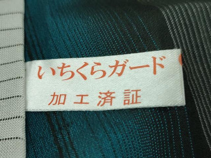 平和屋本店■極上　夏物　石川県指定無形文化財　夏牛首紬　白山工房　手織り　間道　証紙付き　逸品　DZAA4705kh5