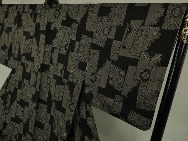 平和屋本店●極上 本場大島紬 龍郷絣 古代染色純泥染 証紙付き 逸品 DZAA4715kh5