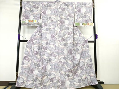 平和屋本店●極上　都喜ヱ門　本場大島紬　華やかに舞う　藤絹織物謹製　証紙付き　逸品　DZAA4719kh6