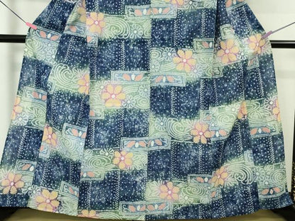 平和屋本店■極上　夏物　浴衣　有松鳴海絞り　流水花文　暈し染め　綿　逸品　DZAA4732kh5