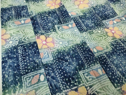 平和屋本店■極上　夏物　浴衣　有松鳴海絞り　流水花文　暈し染め　綿　逸品　DZAA4732kh5