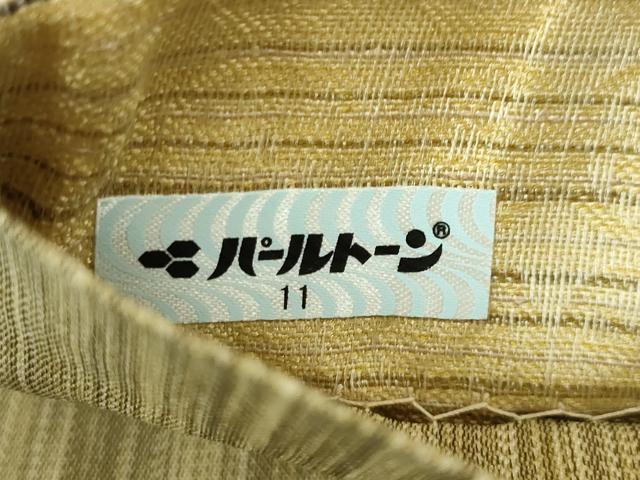 平和屋本店■極上　インド・アッサム　野蚕糸　ムガシルク　全通柄袋帯　きりばめ手織　紬地　横段文　証紙付き　逸品　DZAA4740kh5