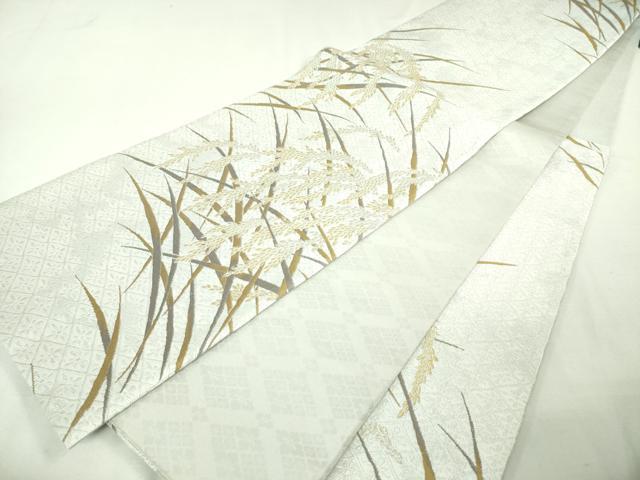 平和屋本店■極上　本加賀友禅作家 木村雨山画 染色工芸作家 吉田芳彩 六通柄袋帯 朝霧香稲穂 金銀糸 共箱付き 逸品　未使用　DZAA4749kh5