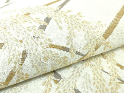 平和屋本店■極上　本加賀友禅作家 木村雨山画 染色工芸作家 吉田芳彩 六通柄袋帯 朝霧香稲穂 金銀糸 共箱付き 逸品　未使用　DZAA4749kh5