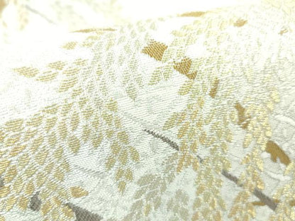 平和屋本店■極上　本加賀友禅作家 木村雨山画 染色工芸作家 吉田芳彩 六通柄袋帯 朝霧香稲穂 金銀糸 共箱付き 逸品　未使用　DZAA4749kh5