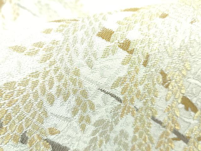 平和屋本店■極上　本加賀友禅作家 木村雨山画 染色工芸作家 吉田芳彩 六通柄袋帯 朝霧香稲穂 金銀糸 共箱付き 逸品　未使用　DZAA4749kh5