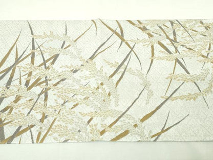 平和屋本店■極上　本加賀友禅作家 木村雨山画 染色工芸作家 吉田芳彩 六通柄袋帯 朝霧香稲穂 金銀糸 共箱付き 逸品　未使用　DZAA4749kh5